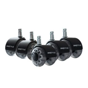 5er Set leichtgängige Universal-Schwerlastrollen für Bürostuhl 11 mm Stift