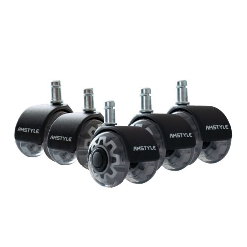 5er Set leichtgängige Universal-Schwerlastrollen für Bürostuhl 11 mm Stift