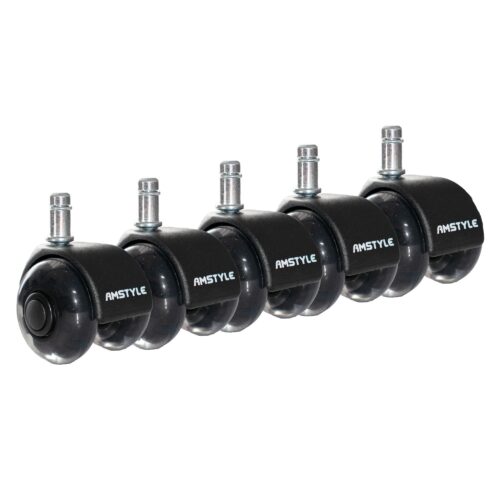 5er Set leichtgängige Universal-Schwerlastrollen für Bürostuhl 11 mm Stift – Bild 2