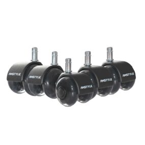 5er Set leichtgängige Universal-Schwerlastrollen für Bürostuhl 11 mm Stift /