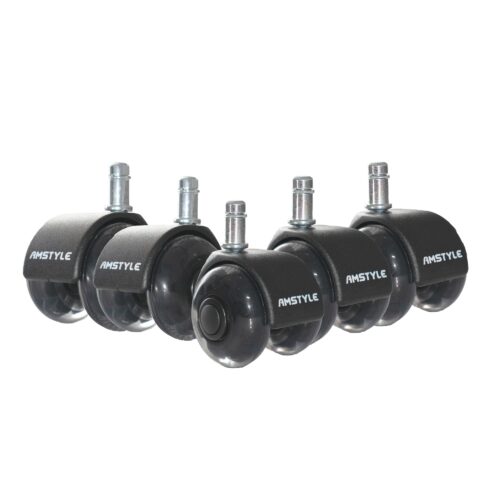 5er Set leichtgängige Universal-Schwerlastrollen für Bürostuhl 11 mm Stift /