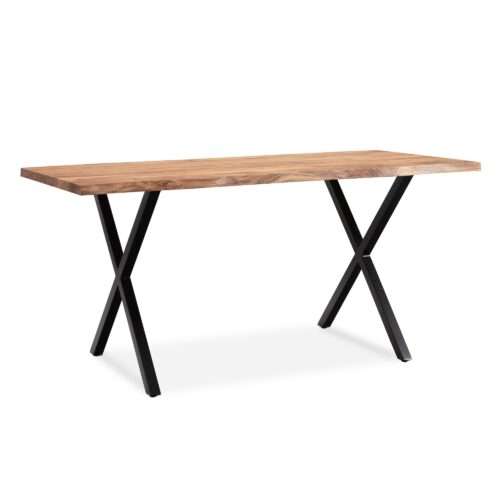 Esszimmertisch 140x80x76 cm Akazie Massivholz / Metall Esstisch Baumkante Küchentisch – Bild 7
