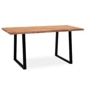 Schreibtisch 120x60x76 cm Akazie Massivholz / Metall Computertisch Baumkante