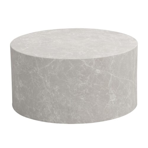 Couchtisch MONOBLOC 60x60x30 cm in Stein-Optik Sandfarben Design Wohnzimmertisch Rund