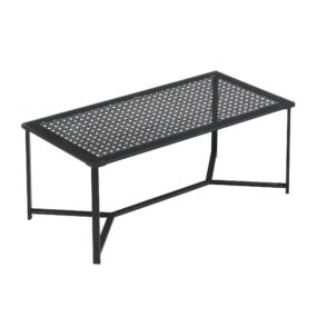 Couchtisch Glas Metall Schwarz 100 cm Rechteckiger Wohnzimmertisch Modern mit