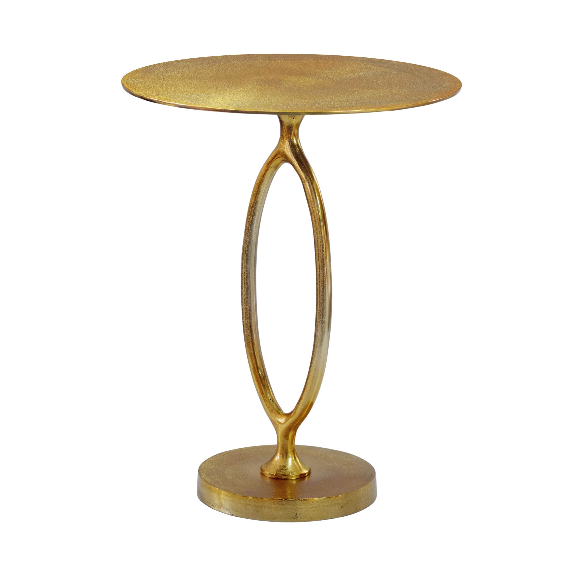 Beistelltisch Aluminium 44cm Rund Gold Design Metalltisch – Bild 7