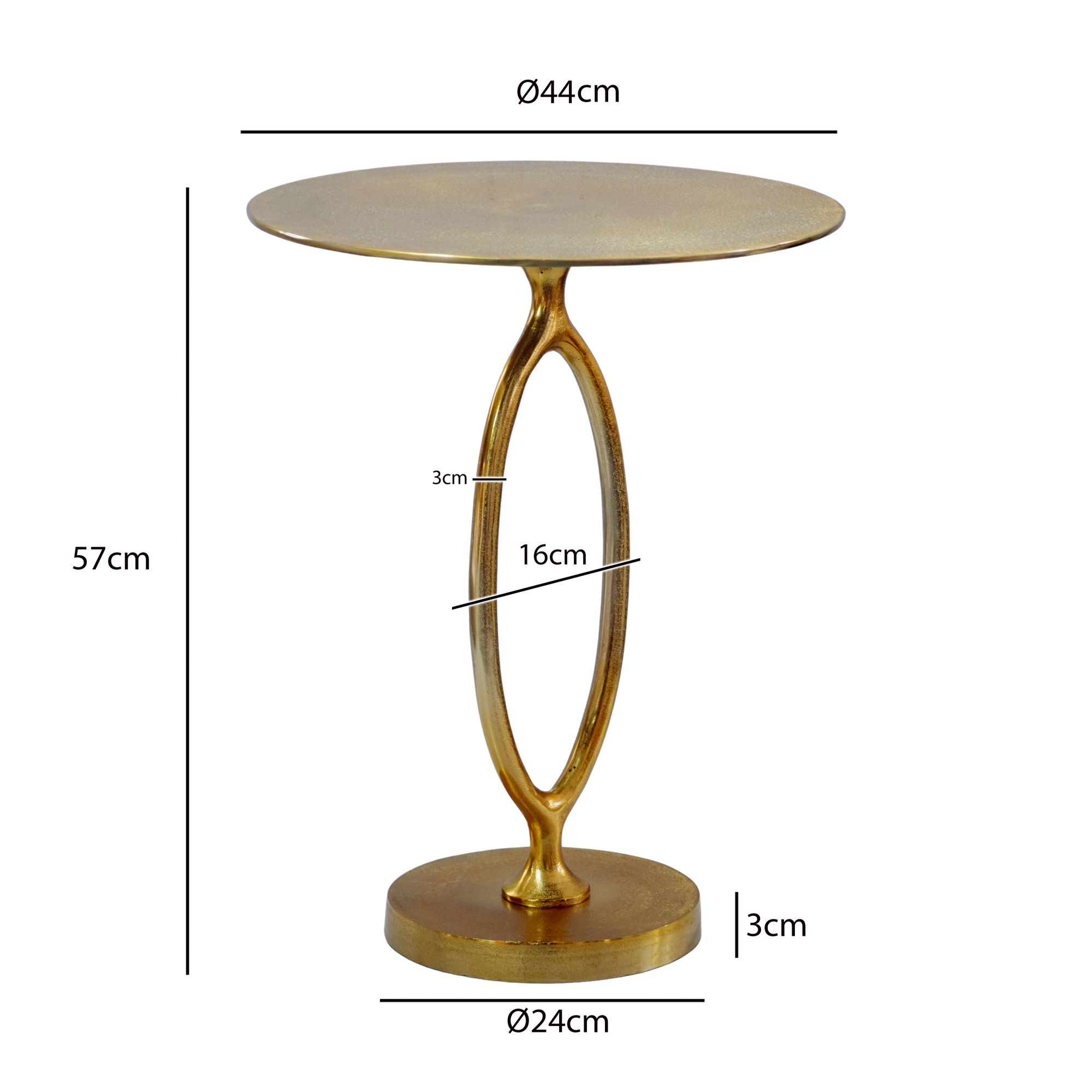 Beistelltisch Aluminium 44cm Rund Gold Design Metalltisch – Bild 4