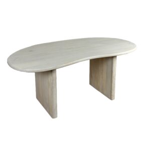 Esszimmertisch 180x90x75 cm Mango Massivholz Weiß Esstisch Retro Küchentisch Massiv