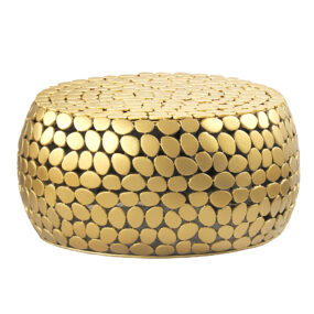 Couchtisch Aluminium gold rund 66x32 cm - Design Sofatisch Wohnzimmer