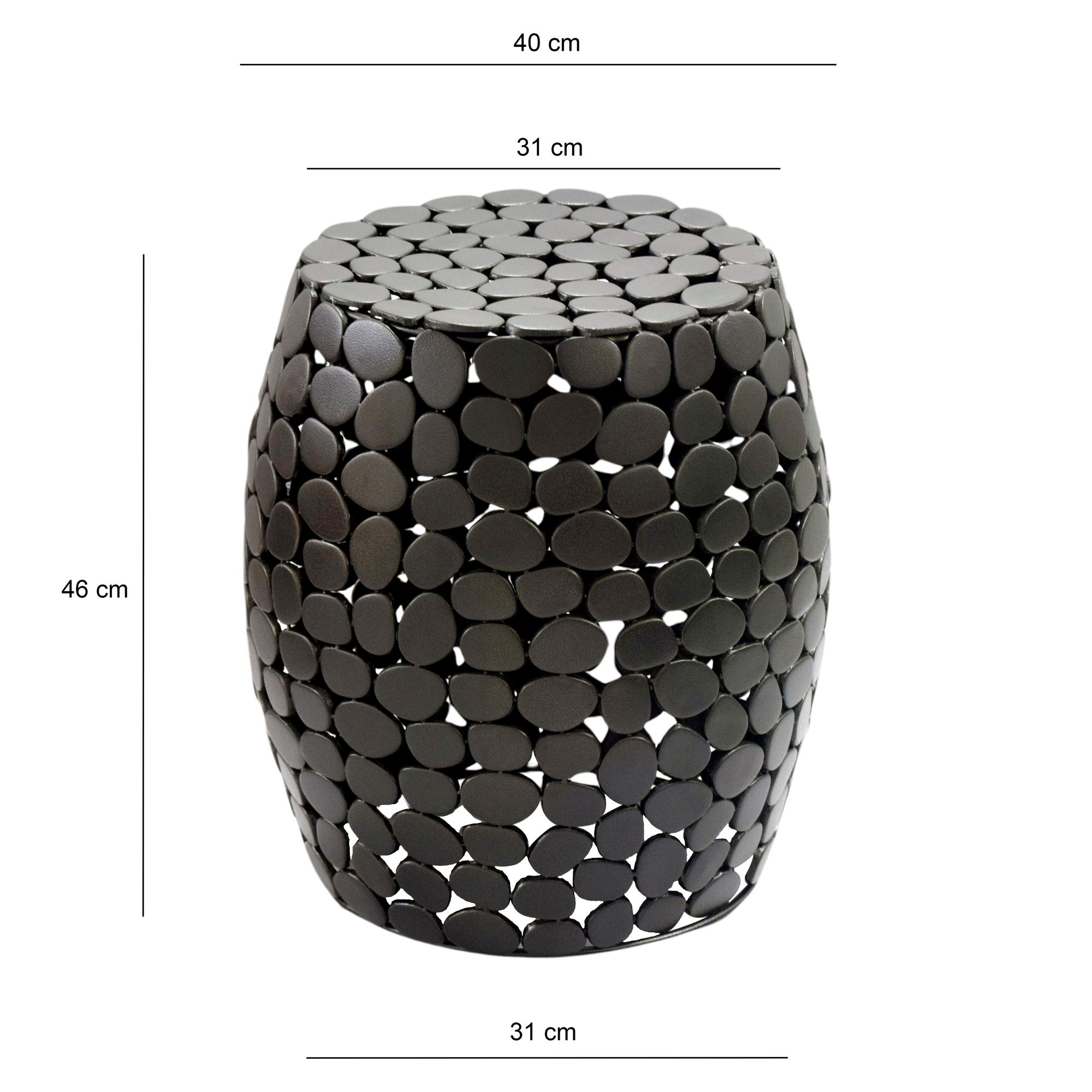 Design Beistelltisch rund 40cm aus Aluminium schwarz Couchtisch – Bild 4