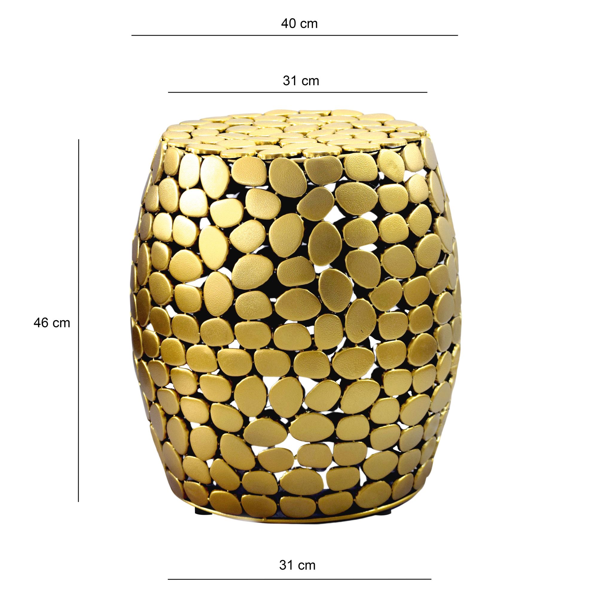 Design Beistelltisch rund 40cm aus Aluminium gold Couchtisch – Bild 4