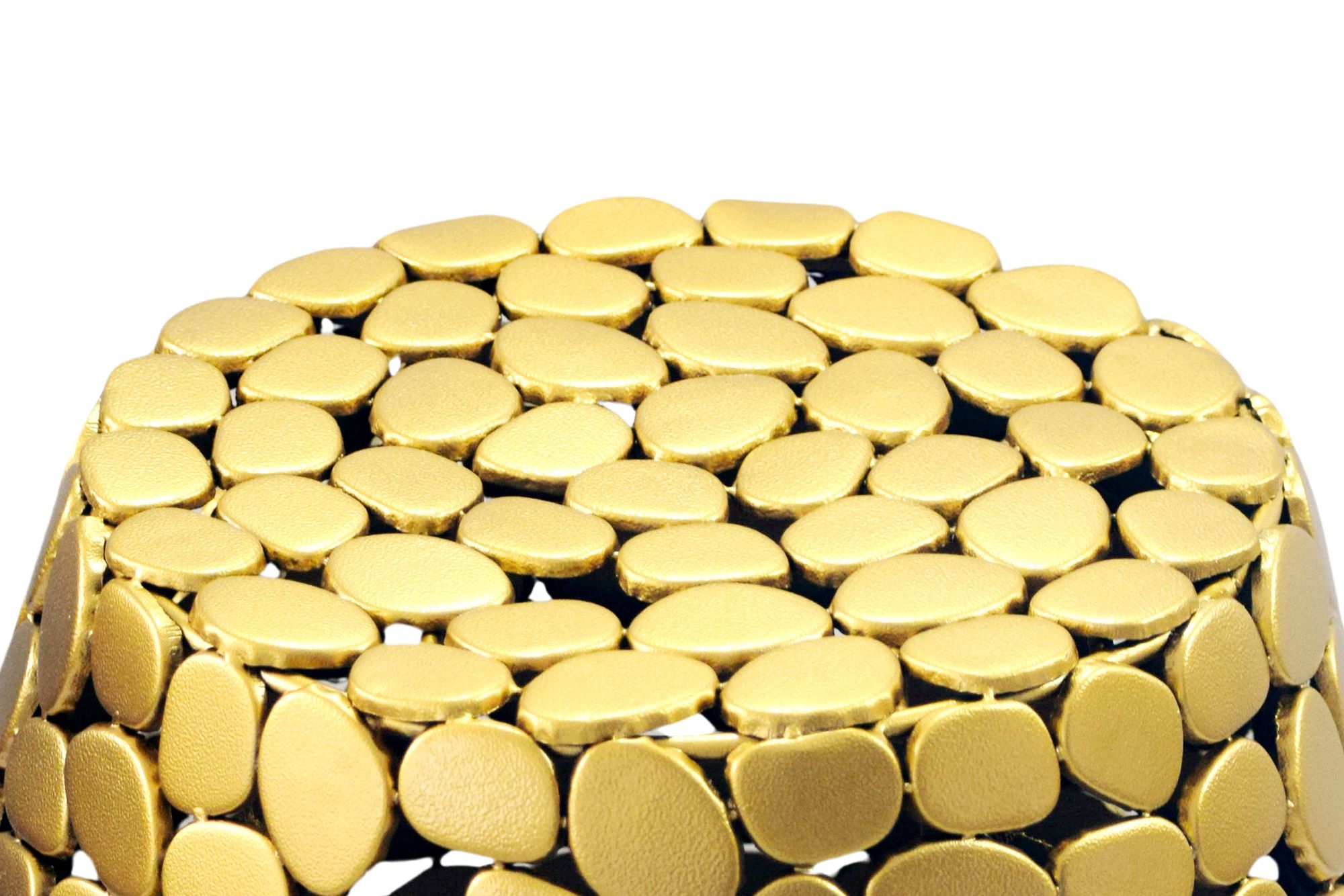 Design Beistelltisch rund 40cm aus Aluminium gold Couchtisch – Bild 5