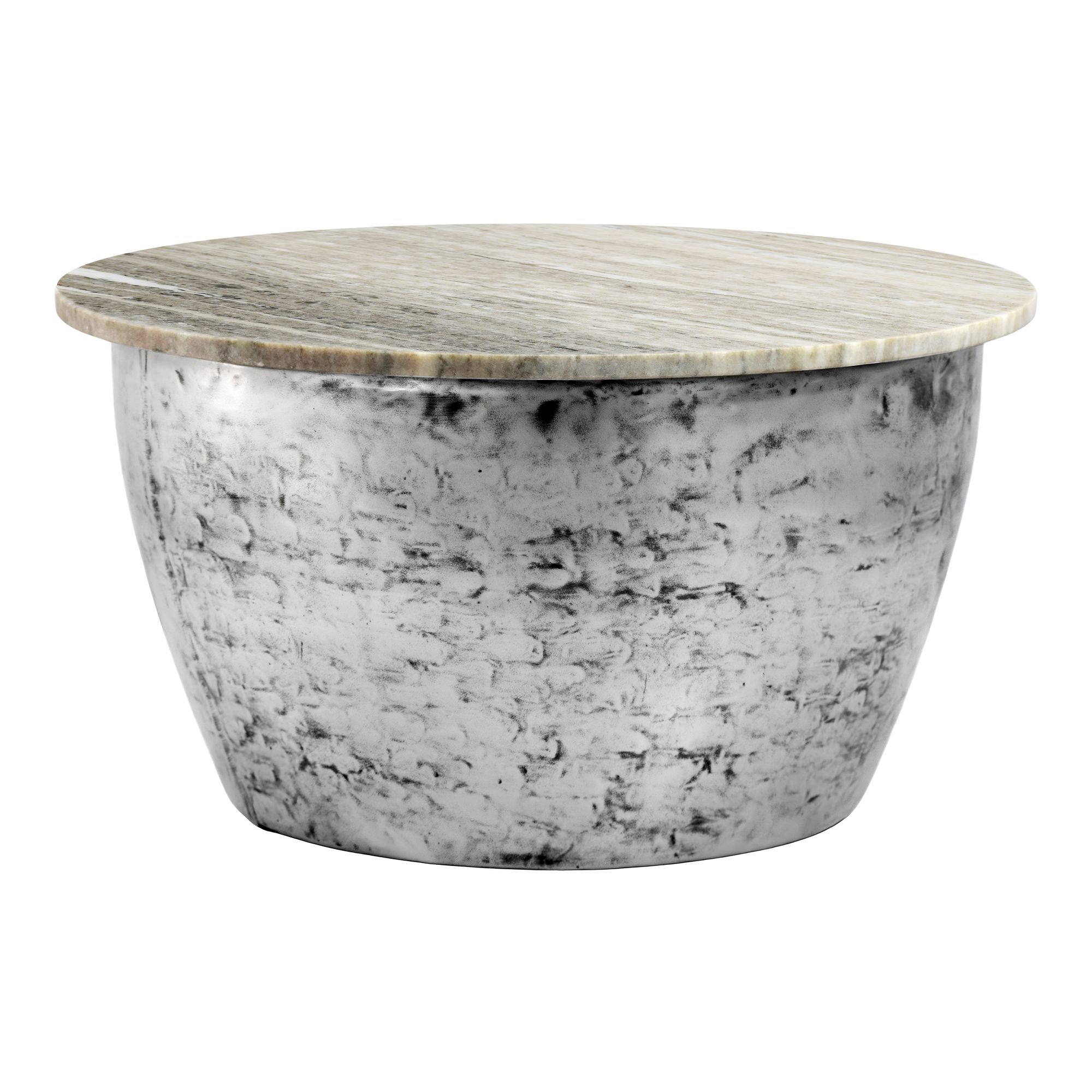 Couchtisch Metall mit weißer Marmor Tischplatte 60cm rund – Bild 7