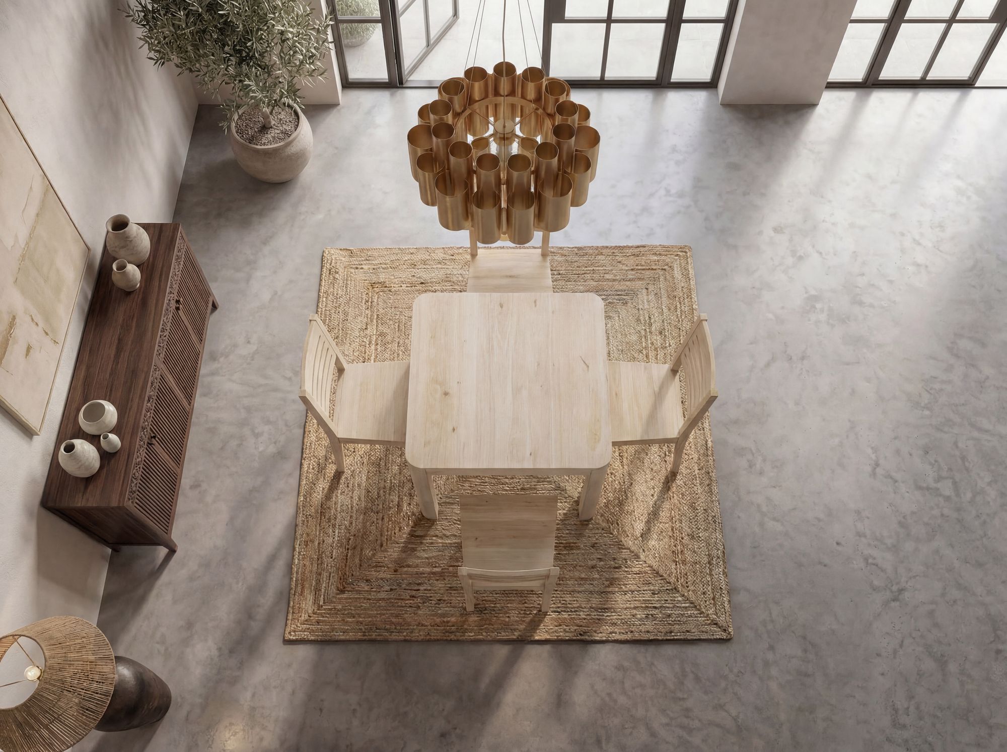 Esstisch Massivholz Mango 80x80 cm White Wash Quadratisch – Bild 5
