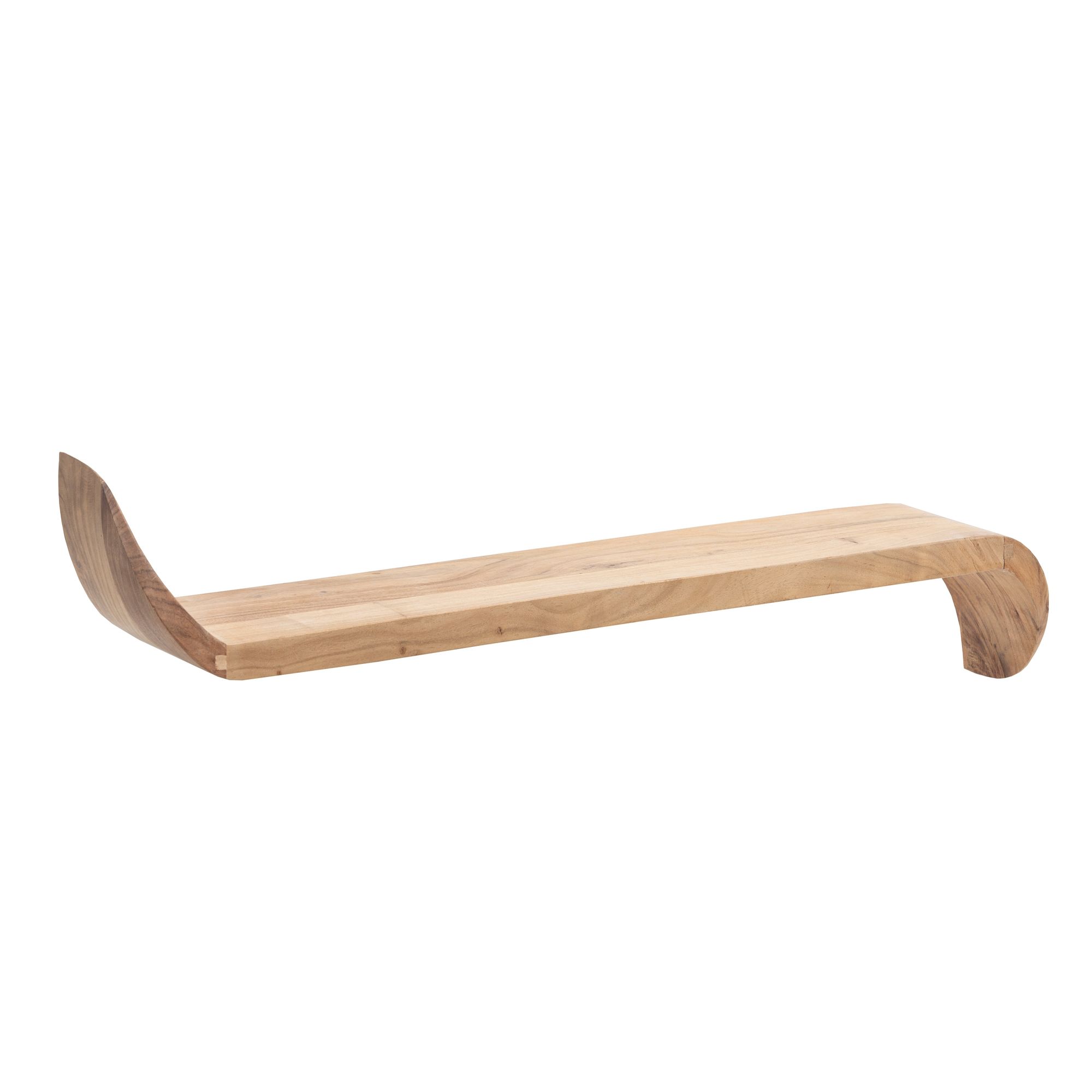 Wandregal Mango Massivholz 80cm · Hängeregal mit geschwungenen Enden ·