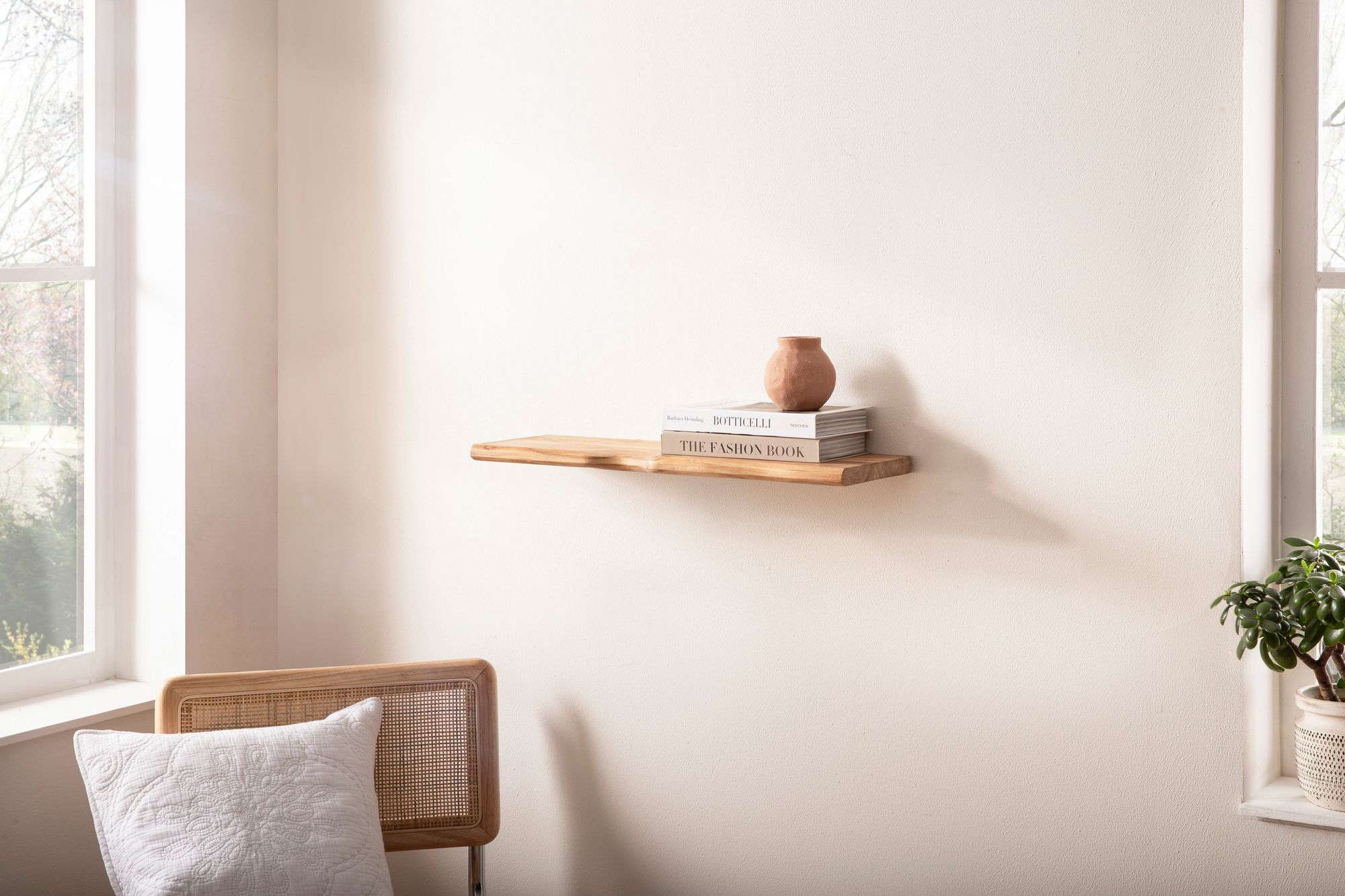 Wandregal Akazie Massivholz 80cm Schwebendes Design Regal für die Wand – Bild 3