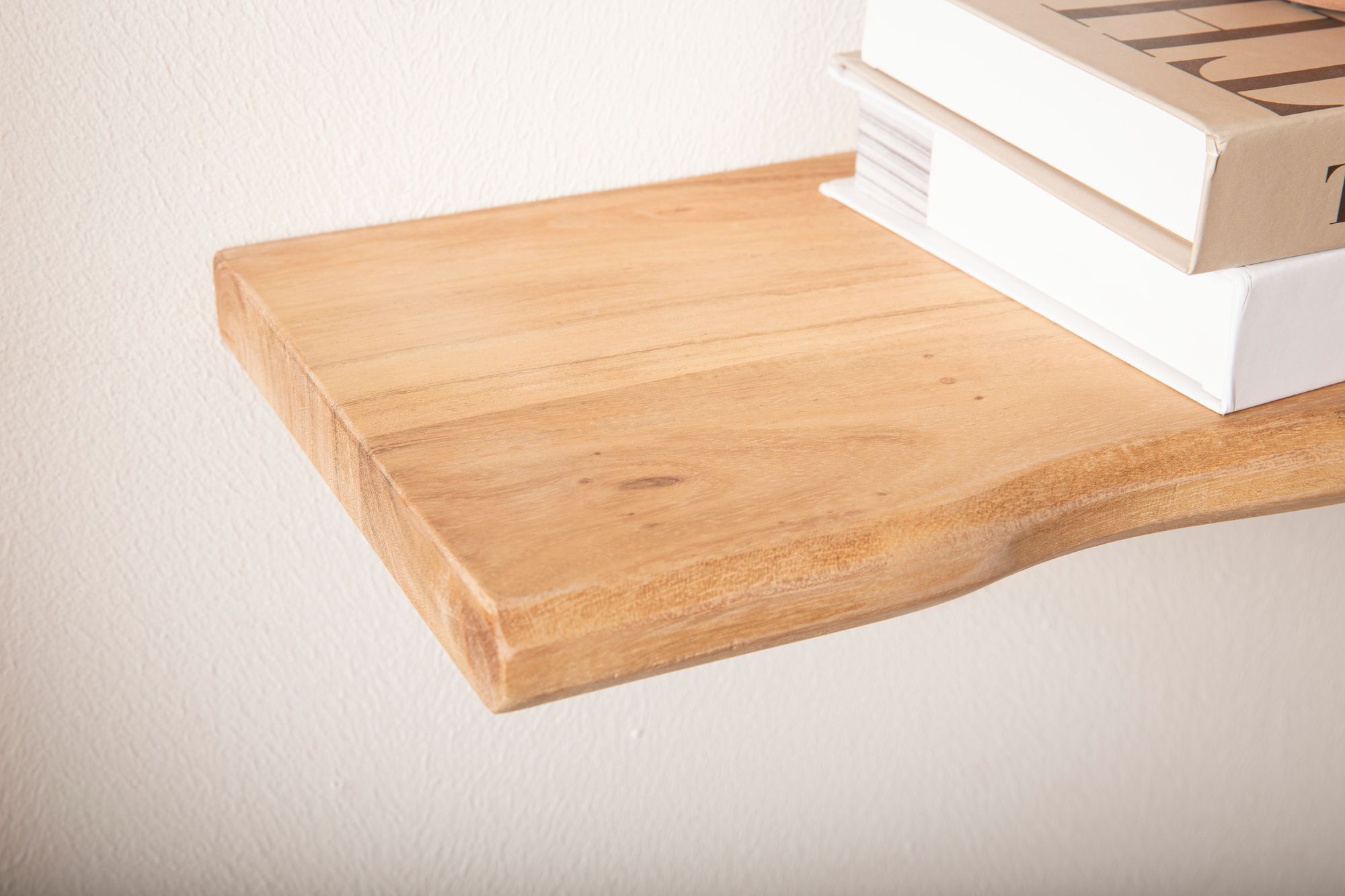 Wandregal Akazie Massivholz 80cm Schwebendes Design Regal für die Wand – Bild 5