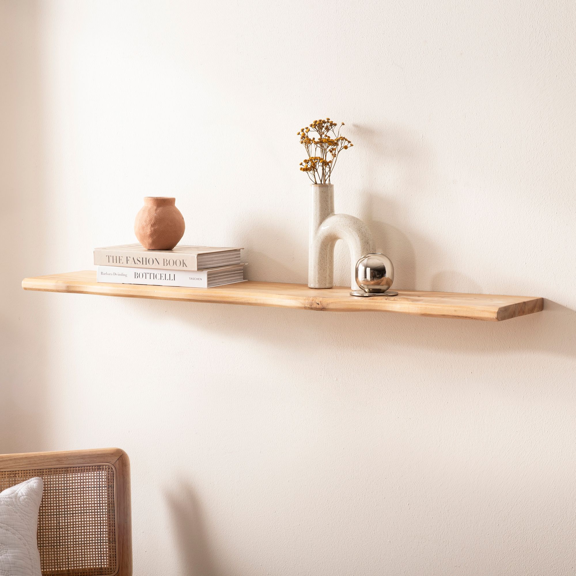 Wandregal Akazie Massivholz 100cm Schwebendes Design Regal für die Wand – Bild 2