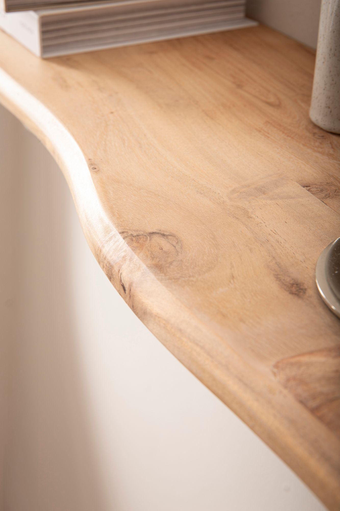 Wandregal Akazie Massivholz 100cm Schwebendes Design Regal für die Wand – Bild 6