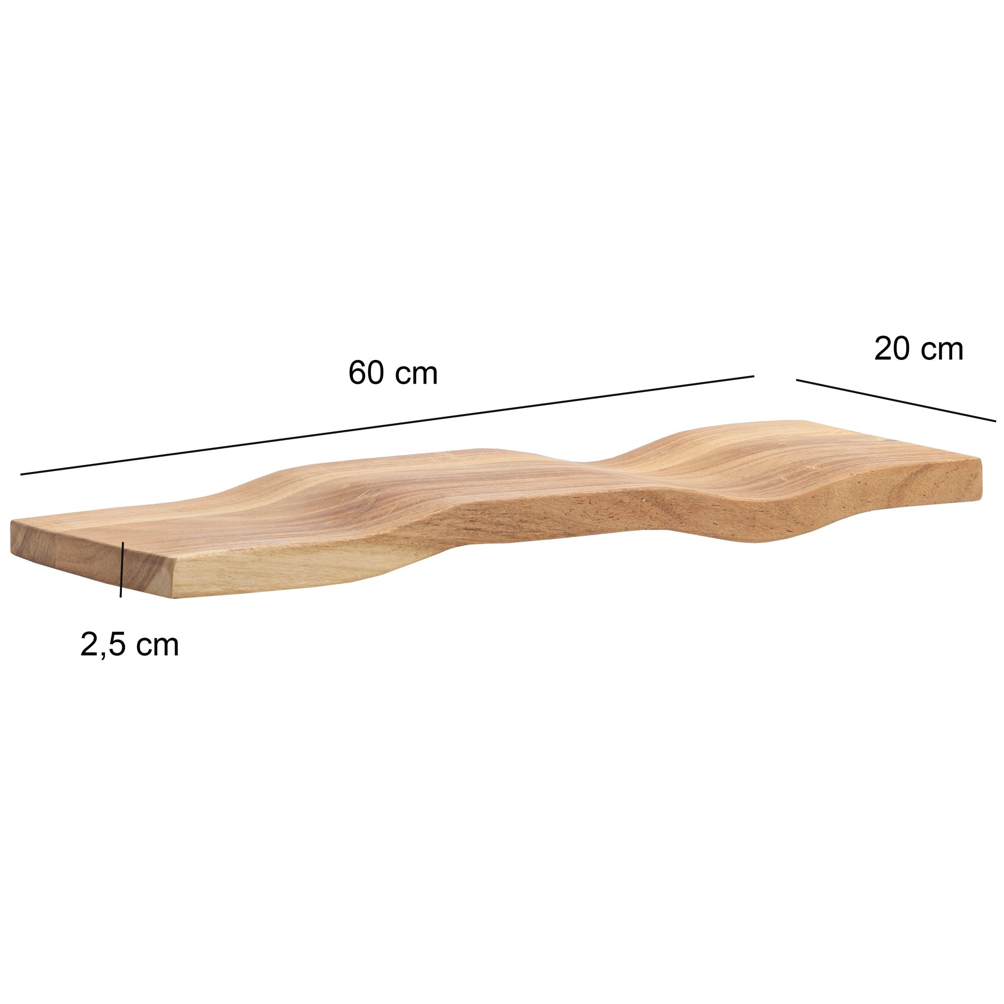 Wandregal Akazie Massivholz 60cm Schwebendes Design Regal für die Wand – Bild 4