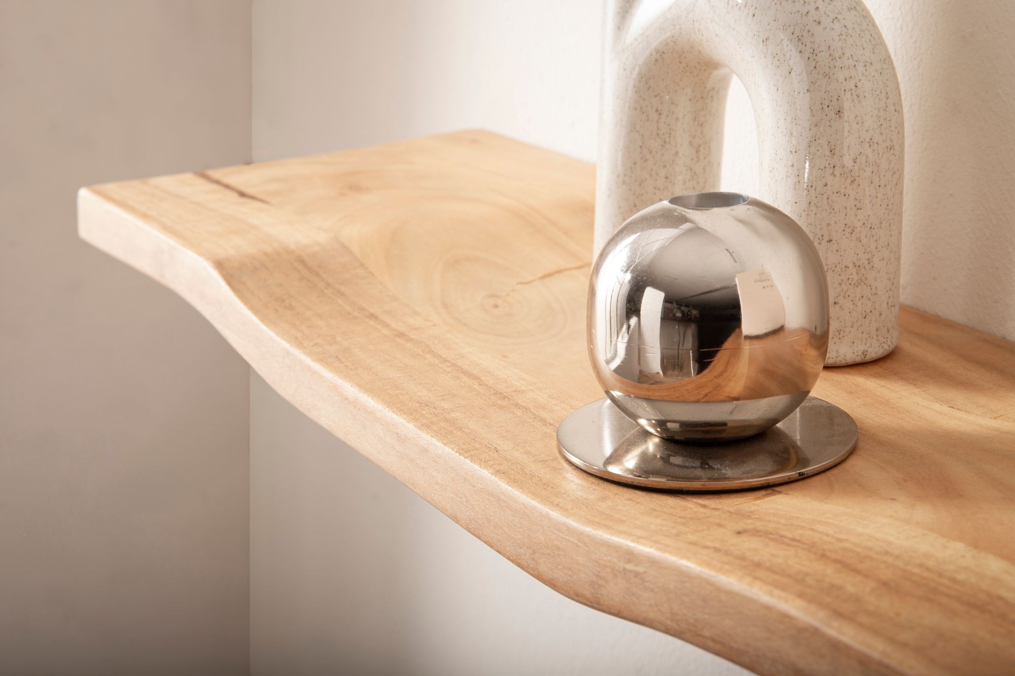 Wandregal Akazie Massivholz 60cm Schwebendes Design Regal für die Wand – Bild 5