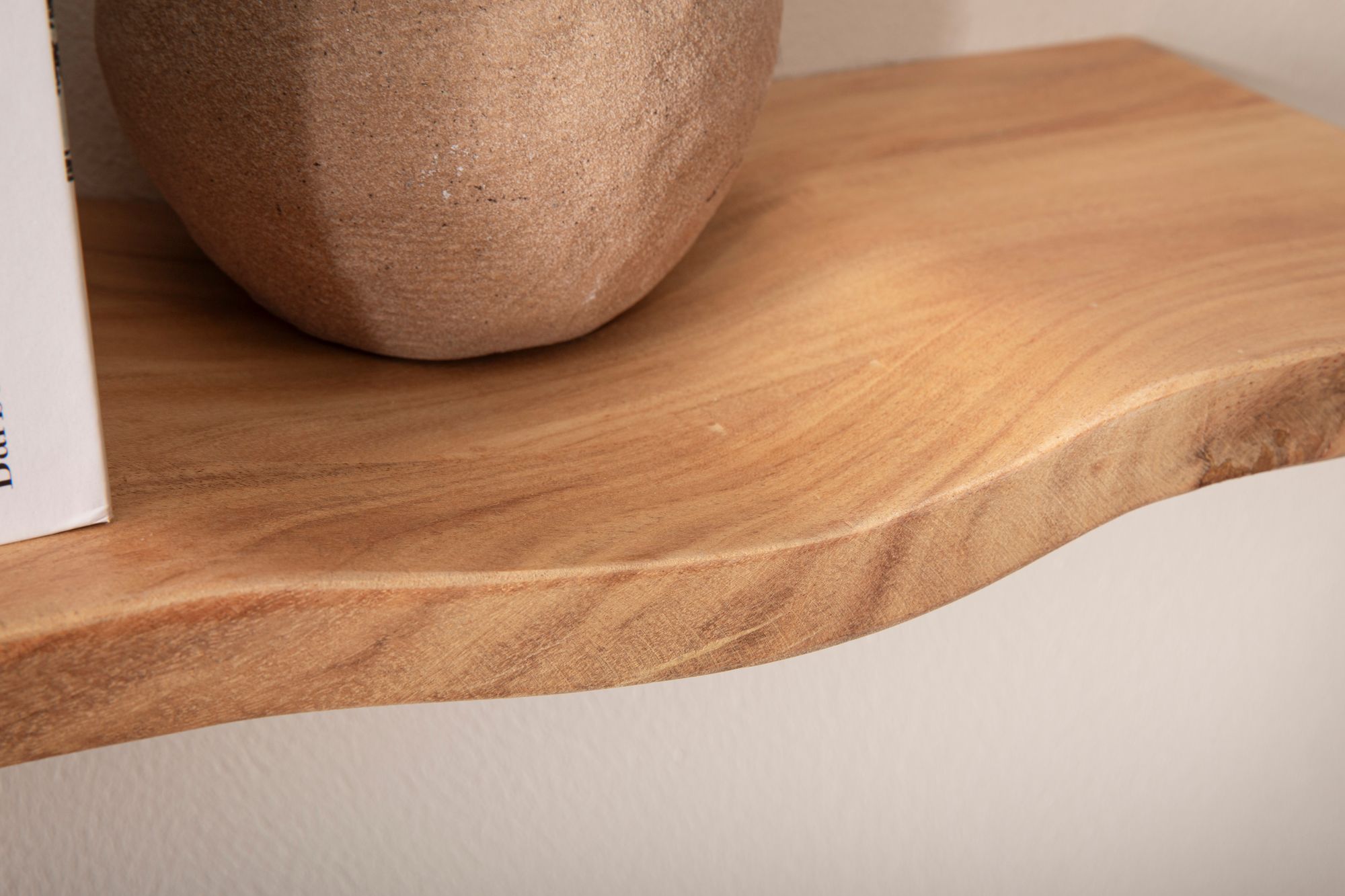 Wandregal Akazie Massivholz 60cm Schwebendes Design Regal für die Wand – Bild 6