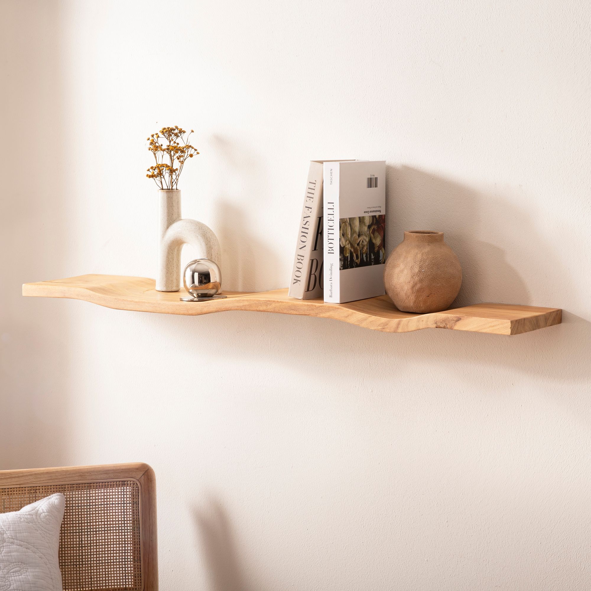 Wandregal Akazie Massivholz 120cm Schwebendes Design Regal für die Wand – Bild 2