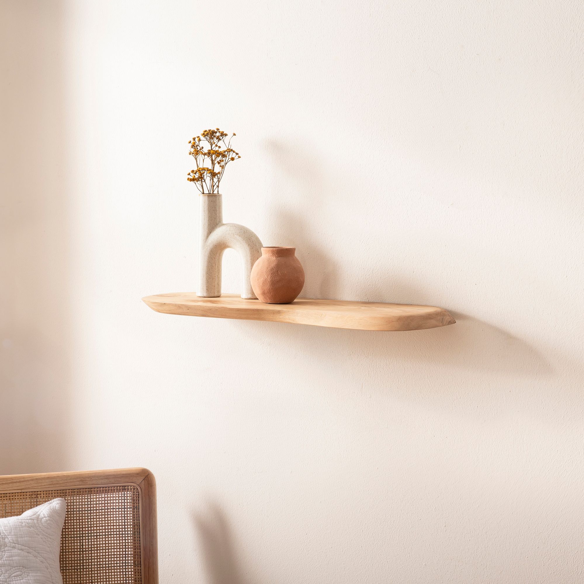 Wandregal Akazie Massivholz 60cm Schwebendes Design Regal für die Wand – Bild 2