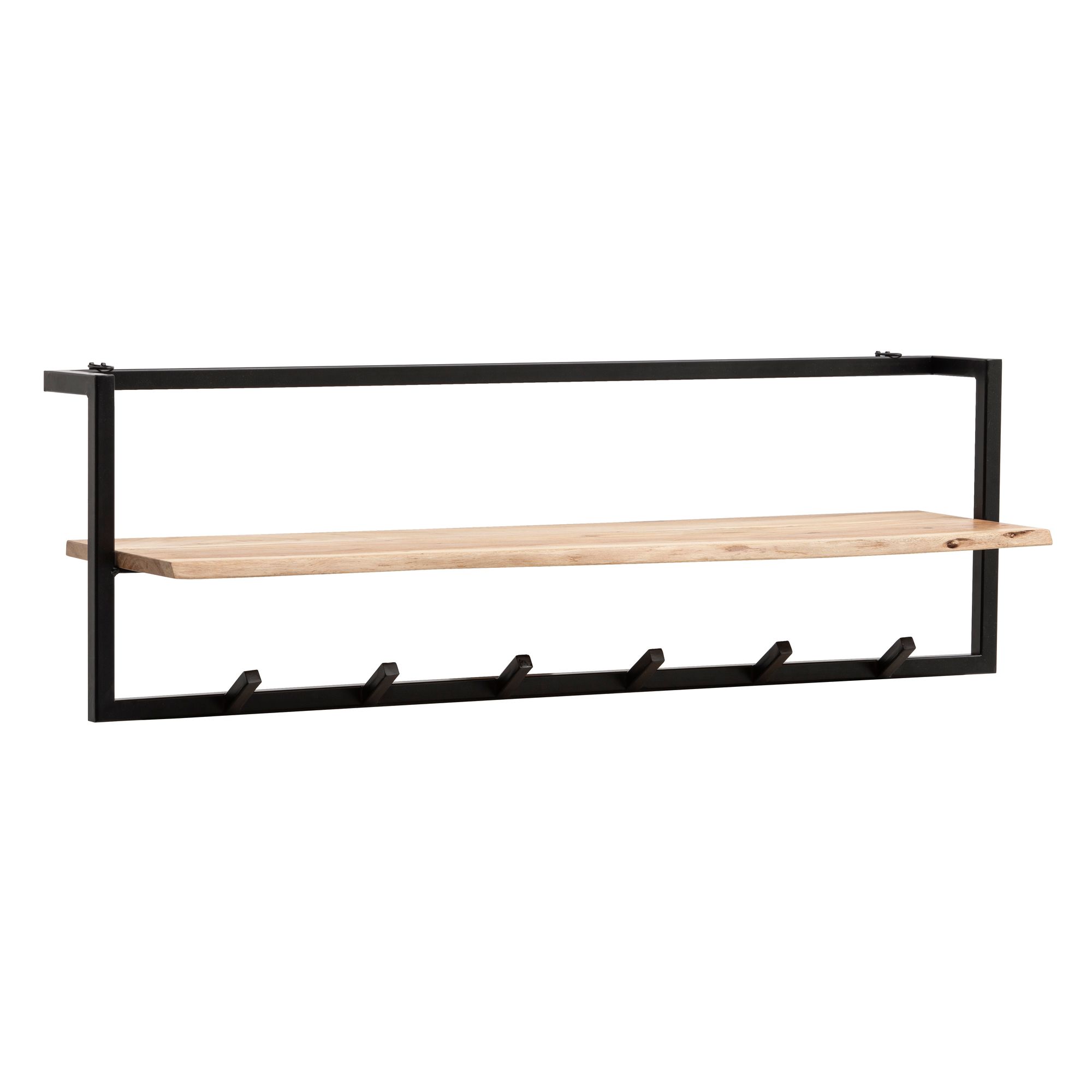 Garderobe aus Massivholz Akazie mit Baumkante 100 cm Industrial – Bild 7