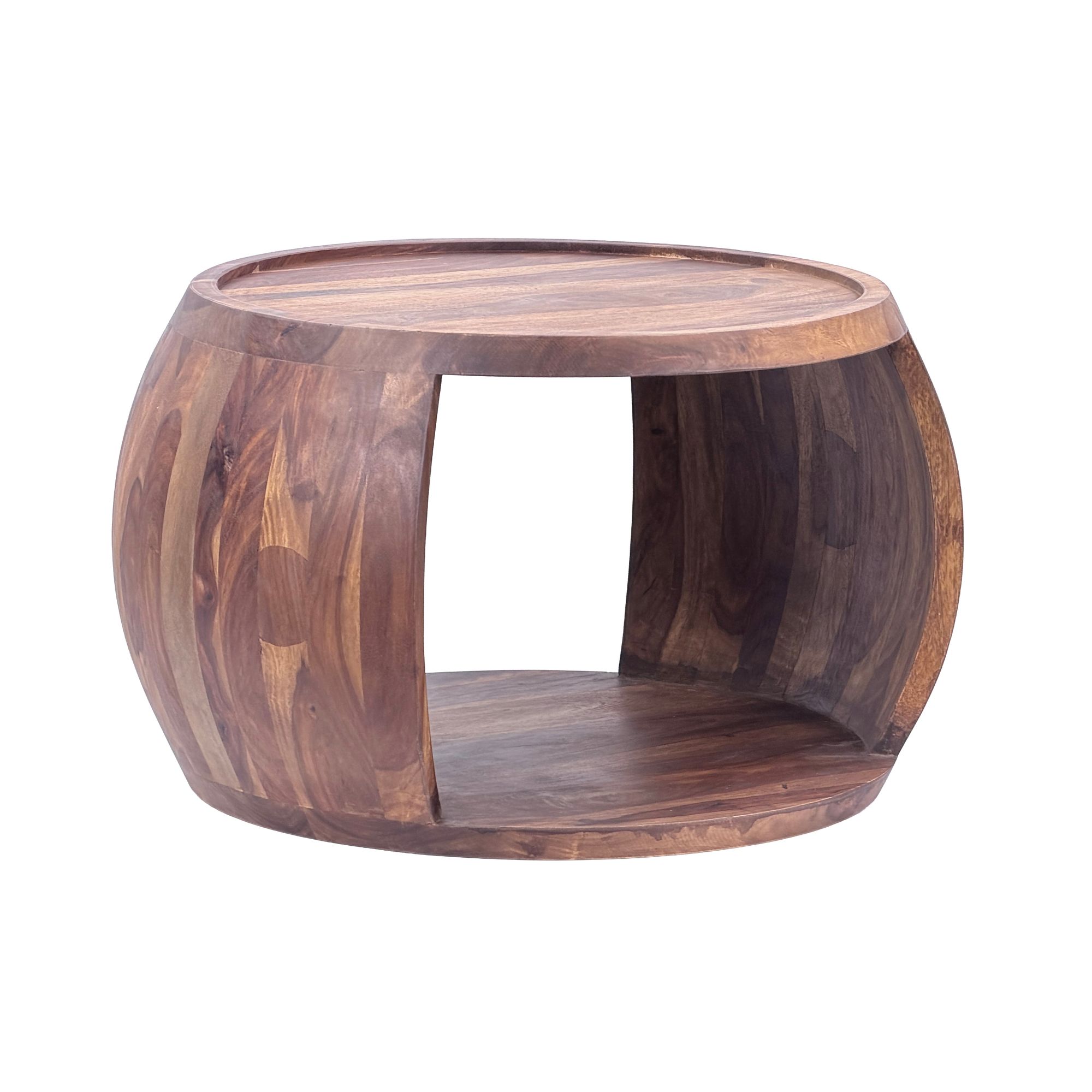 Couchtisch Sheesham Massivholz rund 60 cm x 50 cm – Bild 7