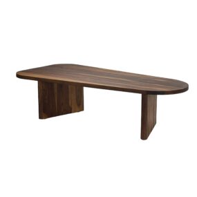 Couchtisch Sheesham Massivholz oval 120cm · Handgefertigter Wohnzimmertisch im modernen
