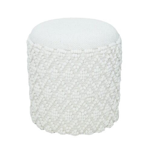 Runder Hocker aus Wolle mit Stauraum Boho Sitzhocker 45 cm – Bild 7