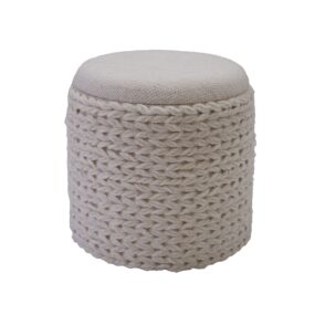 Sitzhocker mit Stauraum aus Wolle rund 40x40x45 cm Hocker mit