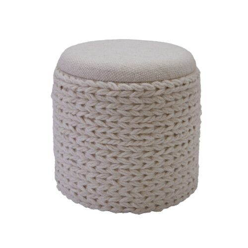 Sitzhocker mit Stauraum aus Wolle rund 40x40x45 cm Hocker – Bild 7