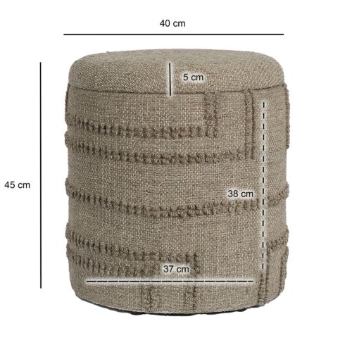 Sitzhocker rund aus Wolle Ø 40 x 45 cm Braun – Bild 4