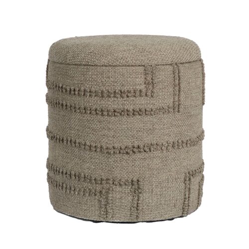 Sitzhocker rund aus Wolle Ø 40 x 45 cm Braun – Bild 7