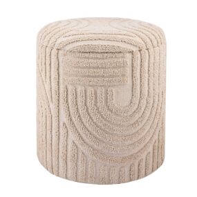 Dekohocker mit Stauraum aus Baumwolle rund Ø40×45 cm Sitzhocker mit