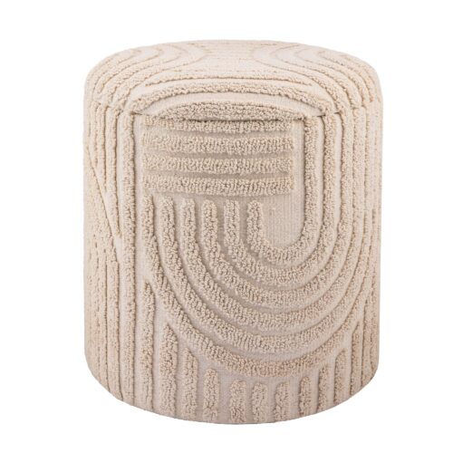 Dekohocker mit Stauraum aus Baumwolle rund Ø40×45 cm Sitzhocker mit