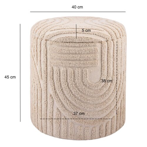 Dekohocker mit Stauraum aus Baumwolle rund Ø40×45 cm – Bild 4