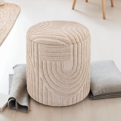 Dekohocker mit Stauraum aus Baumwolle rund Ø40×45 cm – Bild 2