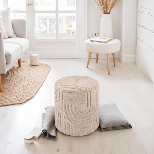 Dekohocker mit Stauraum aus Baumwolle rund Ø40×45 cm – Bild 3