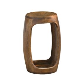 Beistelltisch Mango Massivholz rund 30cm - Kleiner Runder Couchtisch mit