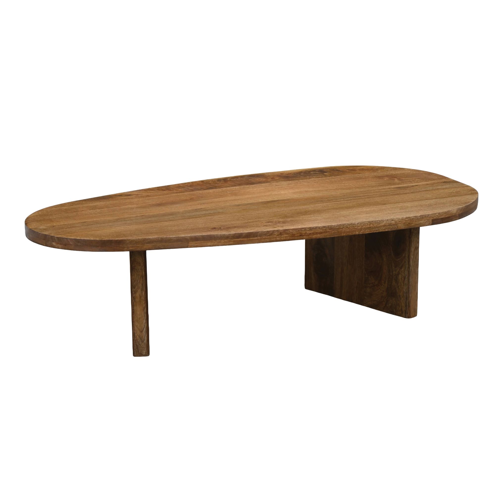 Couchtisch Mango Massivholz oval 120cm - Handgefertigter Wohnzimmertisch im modernen