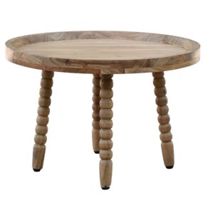 Couchtisch Akazie Massivholz 60cm Rund - Design Wohnzimmertisch Sofatisch Holz