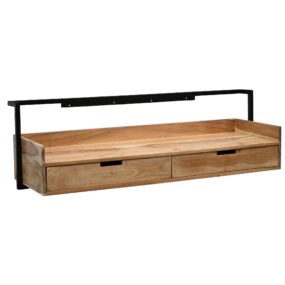 Wandschreibtisch Akazie Massivholz 120cm mit 2 Schubladen - Design Schreibtisch