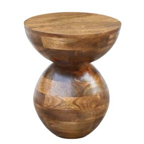 Beistelltisch Mango Massivholz 35cm Natur Rund Anstelltisch - Design Couchtisch