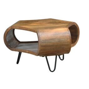 Couchtisch Mango Massivholz 60cm Organische Form - Design Wohnzimmertisch mit