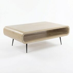 Couchtisch Mango Massivholz white wash 90cm - Design Wohnzimmertisch mit