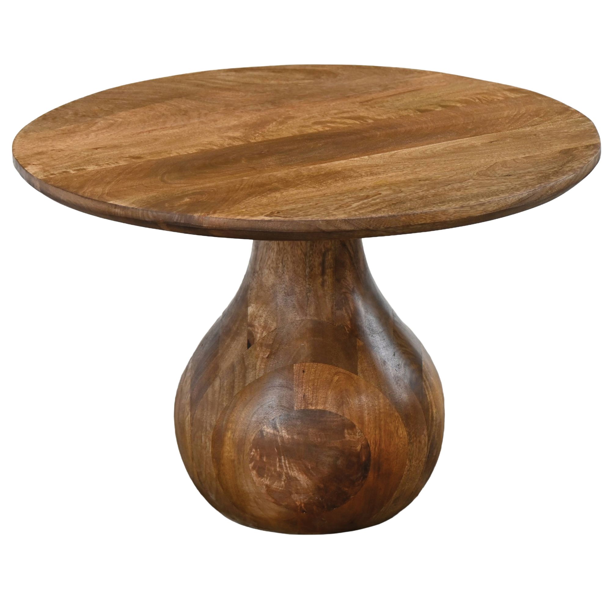 Couchtisch Mango Massivholz 60cm Natur Rund Design Wohnzimmertisch – Bild 7