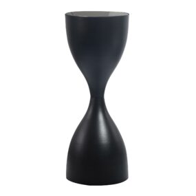 Beistelltisch Schwarz 23cm Metall Glas Rund - Design Anstelltisch Eisen